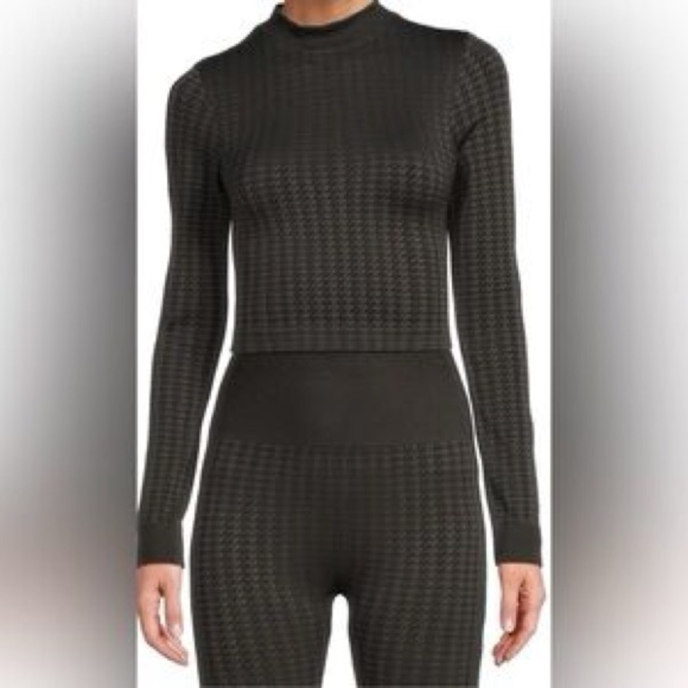 ANTONIO MELANI  long sleeve high neck fitted crop top